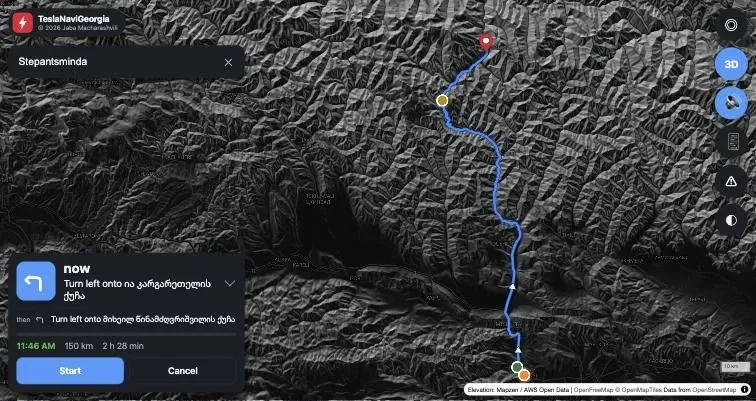 Gudauri with elevation data, before I learned what happens close up