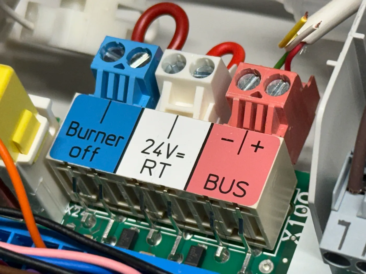 Wiring the shield to the boiler